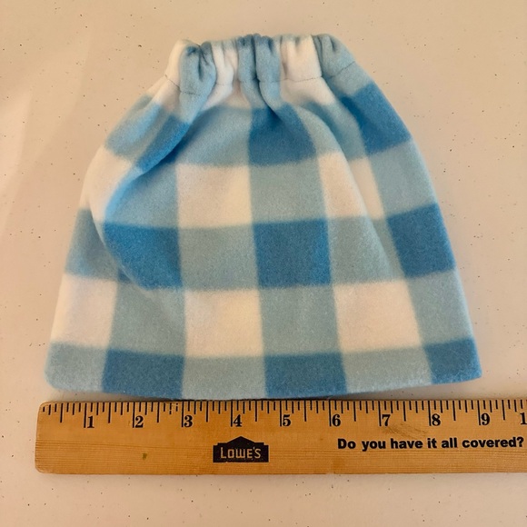 Spring blue gingham stirrup covers - Picture 2 of 4